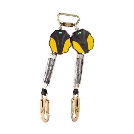 Msa Safety Workman Mini Pfl, 6', Twin-Leg, 36C Snaphook, Yellowithblack 10157858